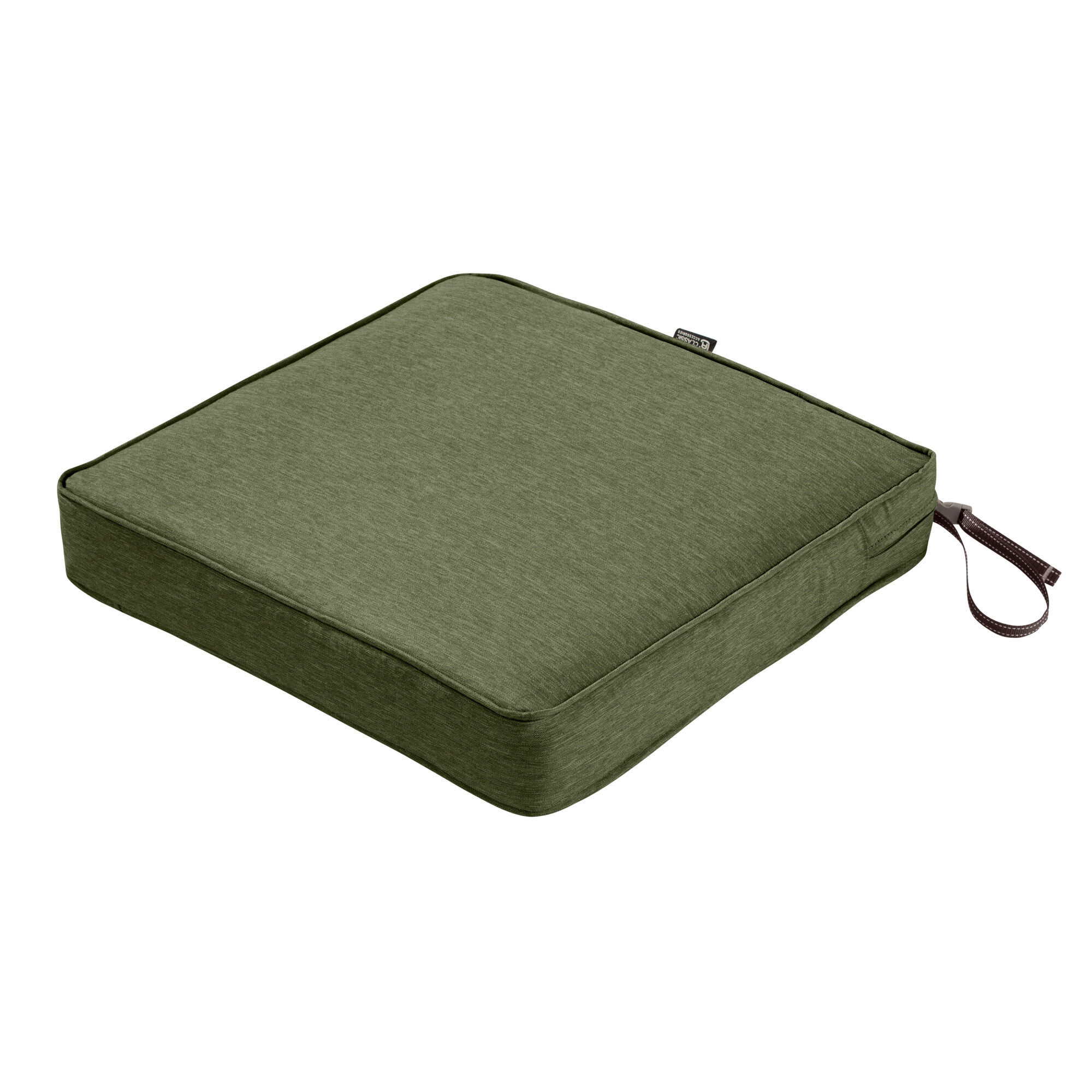 Classic Accessories Montlake FadeSafe Water-Resistant Patio Dining Seat Cushion — 19in. x 19in. x 3in., Heather Fern, Model# 62-008-HFERN-EC